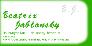 beatrix jablonsky business card